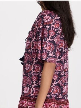 Figue Bria Bohemian Paisley Dress Pink Navy M Boho Arsty Flowy Chic Airy Indie